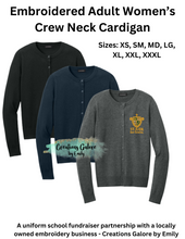 Load image into Gallery viewer, St. Jude's Embroidered Women's Crew Neck Button Down Cardigan