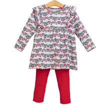 Load image into Gallery viewer, Bows & Baubles Christmas Flutter Pants Set