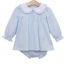 Load image into Gallery viewer, Catherine Diaper Set - Light Blue Windowpane