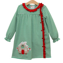 Load image into Gallery viewer, Christmas Cottage Ruffle Dress