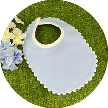 Load image into Gallery viewer, Cotton Pique Scalloped Baby Bib *multiple colors*