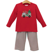 Load image into Gallery viewer, Festive Firetruck Pants Set