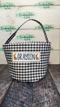 Load image into Gallery viewer, *PRE-ORDER* Embroidered Gingham/Seersucker Buckets for any holiday