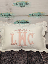 Load image into Gallery viewer, Personalized 12x20 Scalloped Pillow Cover (PREORDER 4-6 WEEK TAT)