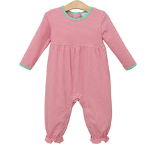 Load image into Gallery viewer, Sadie Romper - Pink Stripe & Mint
