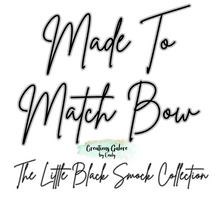 Load image into Gallery viewer, *PRE-ORDER* Made to Match Bow for Black Swiss Dot Smocks