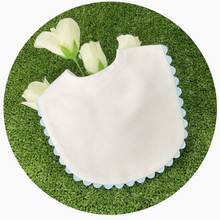 Load image into Gallery viewer, Cotton Pique Scalloped Baby Bib *multiple colors*
