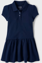 Load image into Gallery viewer, St. Jude's Embroidered Girls Ruffle Polo Dress