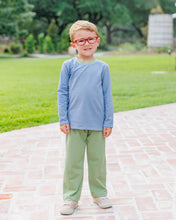 Load image into Gallery viewer, Thomas Pants Set - Dusty Blue Stripe & Sage