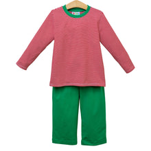 Load image into Gallery viewer, Thomas Pants Set - Red Stripe & Green