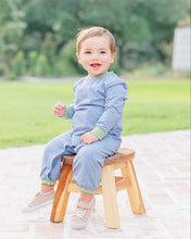 Load image into Gallery viewer, Thomas Romper - Dusty Blue Stripe & Sage