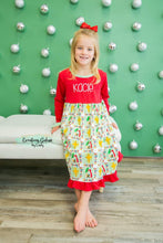 Load image into Gallery viewer, LTC Girls Christmas Ruffle Dress *Multiple Prints*