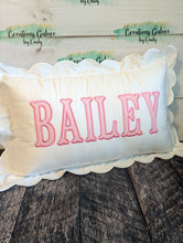 Load image into Gallery viewer, Personalized 12x20 Scalloped Pillow Cover (PREORDER 4-6 WEEK TAT)