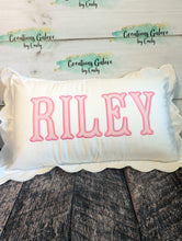 Load image into Gallery viewer, Personalized 12x20 Scalloped Pillow Cover (PREORDER 4-6 WEEK TAT)