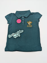Load image into Gallery viewer, St. Jude's Embroidered Girls Ruffle Short Sleeve Soft Pique Polos