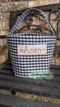 Load image into Gallery viewer, *PRE-ORDER* Embroidered Gingham/Seersucker Buckets for any holiday
