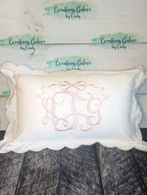 Load image into Gallery viewer, Personalized 12x20 Scalloped Pillow Cover (PREORDER 4-6 WEEK TAT)