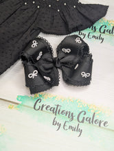 Load image into Gallery viewer, *PRE-ORDER* Made to Match Bow for Black Swiss Dot Smocks
