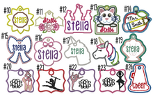Load image into Gallery viewer, Custom Embroidered Bag Tag