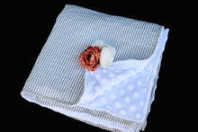 Load image into Gallery viewer, Embroidered Crib-Sized Seersucker Minky Blanket