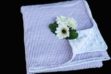 Load image into Gallery viewer, Embroidered Crib-Sized Seersucker Minky Blanket