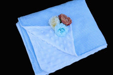 Load image into Gallery viewer, Embroidered Crib-Sized Seersucker Minky Blanket
