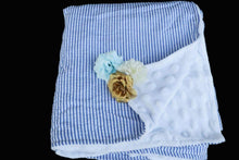 Load image into Gallery viewer, Embroidered Crib-Sized Seersucker Minky Blanket