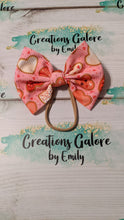 Load image into Gallery viewer, Valentine's Cookie Hearts Print Headwraps & Bows