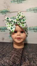 Load image into Gallery viewer, St. Patrick's Clovers on White Background Print Headwraps & Bows