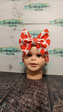 Load image into Gallery viewer, Valentine's Red Hearts on White Background Print Headwraps & Bows