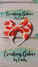 Load image into Gallery viewer, Valentine's Red Hearts on White Background Print Headwraps & Bows