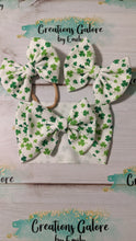 Load image into Gallery viewer, St. Patrick's Clovers on White Background Print Headwraps & Bows