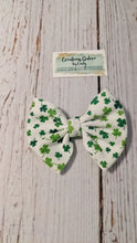 Load image into Gallery viewer, St. Patrick's Clovers on White Background Print Headwraps & Bows