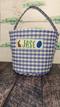 Load image into Gallery viewer, *PRE-ORDER* Embroidered Gingham/Seersucker Buckets for any holiday