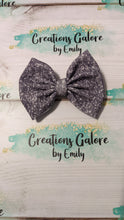 Load image into Gallery viewer, Charcoal Faux Glitter Print Headwraps & Bows