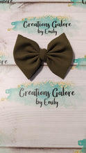 Load image into Gallery viewer, Olive Green Solid Bullet Headwraps & Bows