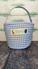 Load image into Gallery viewer, *PRE-ORDER* Embroidered Gingham/Seersucker Buckets for any holiday