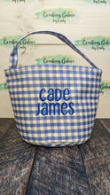 Load image into Gallery viewer, *PRE-ORDER* Embroidered Gingham/Seersucker Buckets for any holiday
