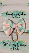 Load image into Gallery viewer, Easter Spring Pastel Gingham Print Headwraps & Bows
