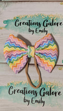 Load image into Gallery viewer, Spring Multi-Color Chevron Print Headwraps & Bows