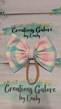 Load image into Gallery viewer, Easter Spring Pastel Gingham Print Headwraps & Bows