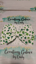 Load image into Gallery viewer, St. Patrick's Clovers on White Background Print Headwraps & Bows