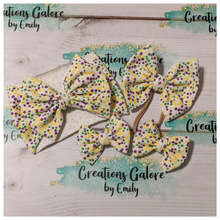 Load image into Gallery viewer, Mardi Gras Dots Beads Print Headwraps & Bows