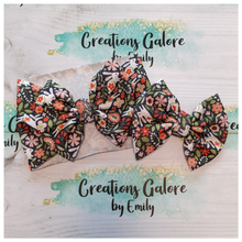 Load image into Gallery viewer, Easter Bunnies Spring Flowers Print Headwraps & Bows