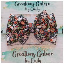 Load image into Gallery viewer, Easter Bunnies Spring Flowers Print Headwraps & Bows