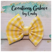Load image into Gallery viewer, Yellow Gingham Print Headwraps & Bows