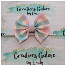 Load image into Gallery viewer, Easter Spring Pastel Gingham Print Headwraps & Bows