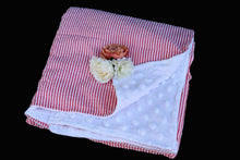 Load image into Gallery viewer, Embroidered Crib-Sized Seersucker Minky Blanket
