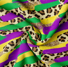 Load image into Gallery viewer, Mardi Gras Leopard Cheetah Paint Smear Print Headwraps & Bows