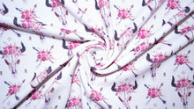 Load image into Gallery viewer, Boho Floral Cow Skull Print Headwraps & Bows
